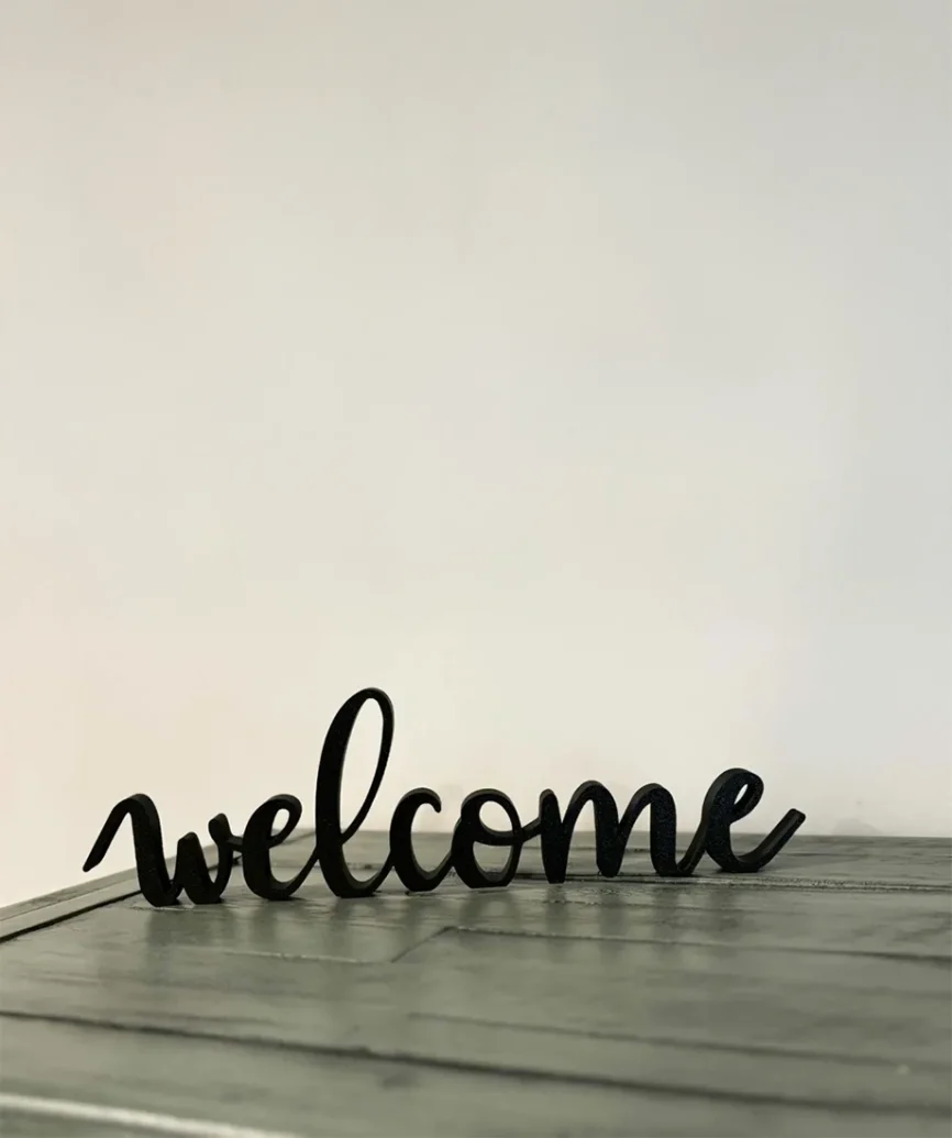 Διακοσμητικό Επιτραπέζιο Welcome Sign – Minimal Σήμανση Καλωσορίσματος